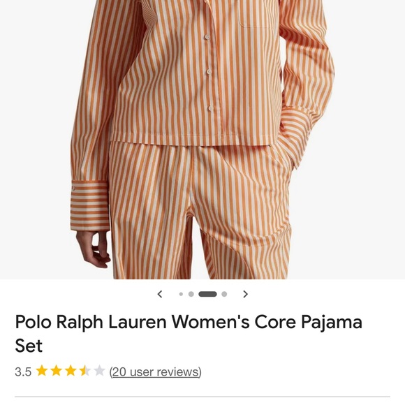Polo by Ralph Lauren Orange and White Striped Women's Pajama Set - Picture 16 of 16